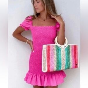 Zara Fuchsia Textured Fabric mini dress XS